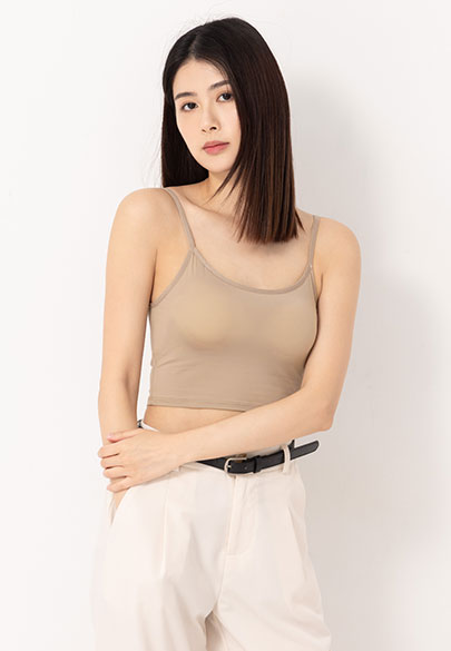 BRA冰紗細肩中長版背心