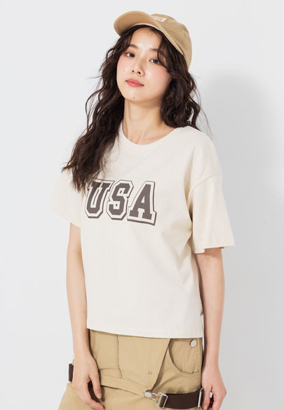 USA印字短版上衣