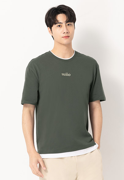 Suiio印字假兩件T恤