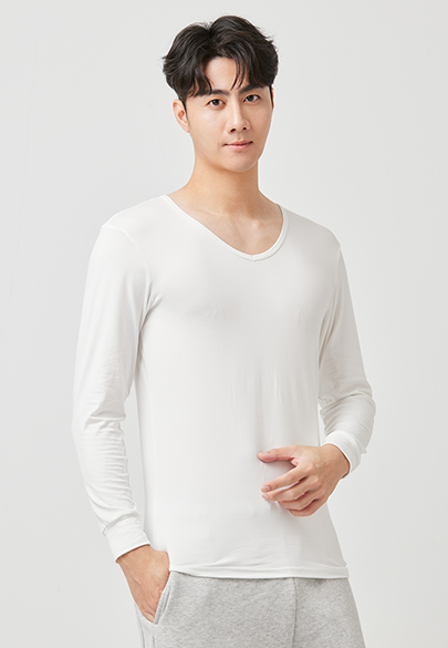 家居V領舒適磨毛上衣