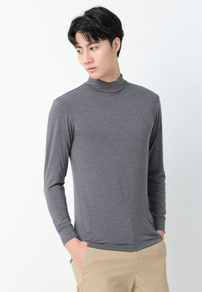 素色立領發熱衣