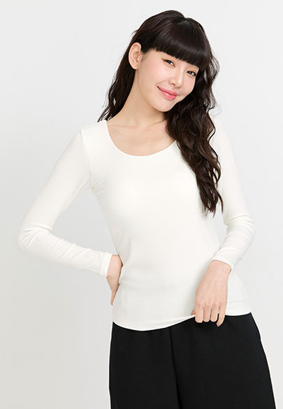 Bra羅紋內磨毛上衣