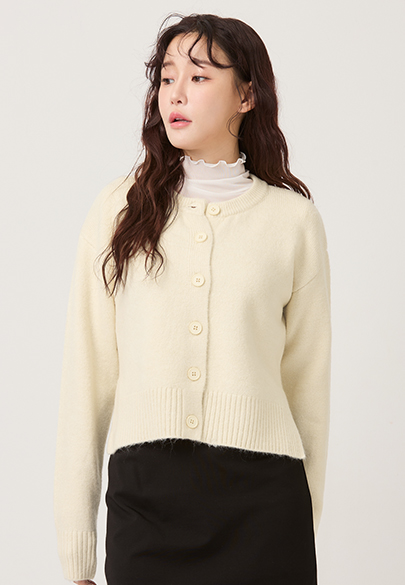 圓領短版開襟外套