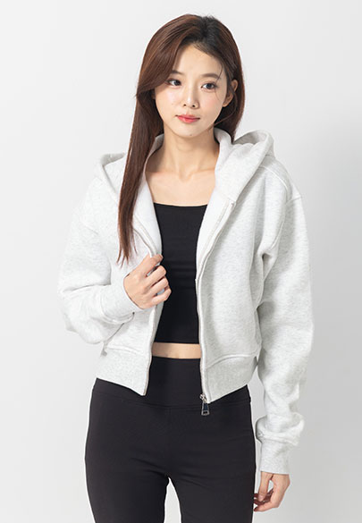 連帽寬鬆短版外套