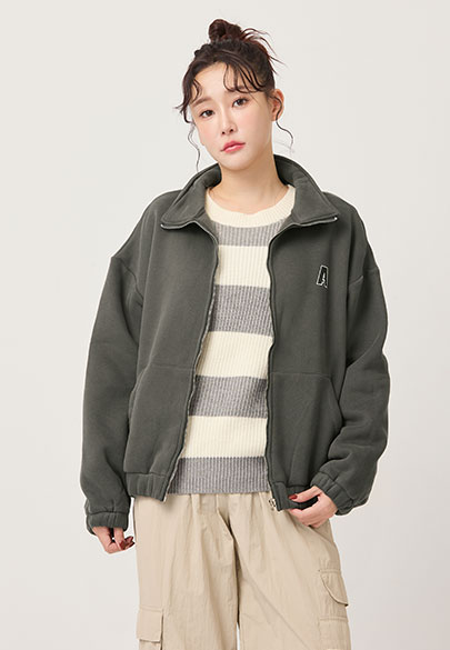 休閒寬鬆立領外套