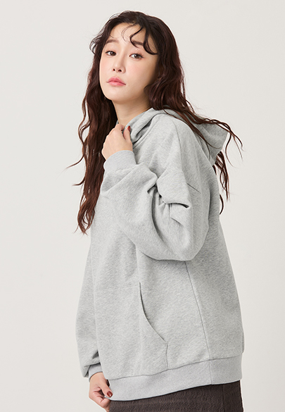 素色基本寬鬆連帽T