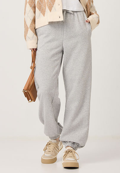 刷毛休閒縮口褲