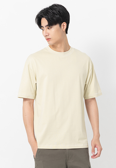 特殊爬線落肩圓領T恤