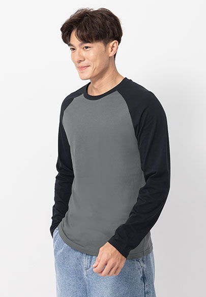 撞色拉克蘭袖上衣