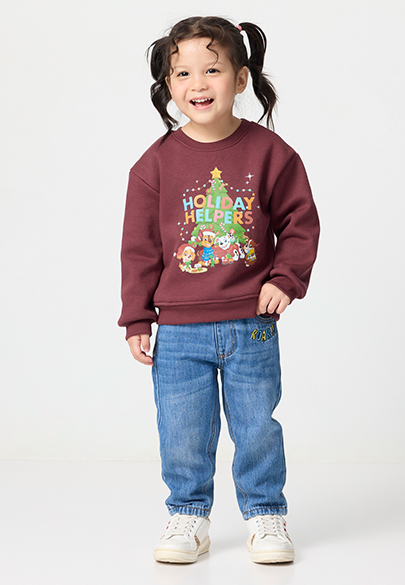 BABY汪汪隊刷毛寬版大學T