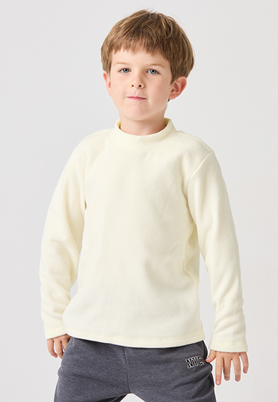 童素色半高領上衣