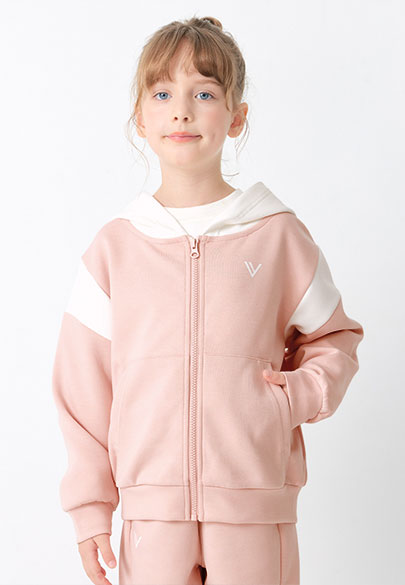 童空氣層拼接連帽外套