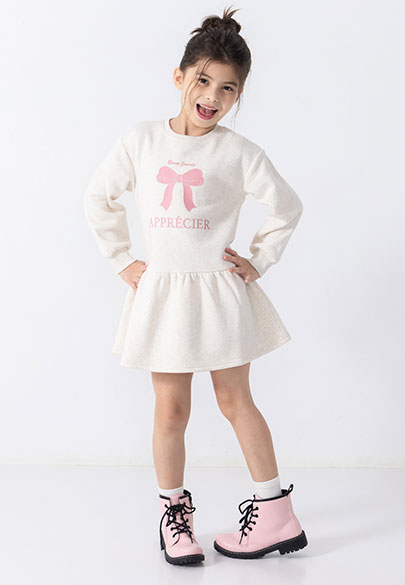 童低腰刷毛洋裝
