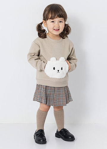 BABY刷毛造型口袋大學T